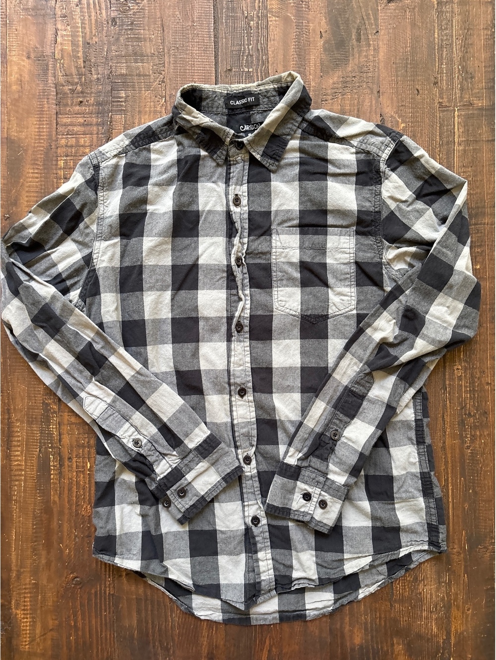 Carbon long sleeve button up shirt